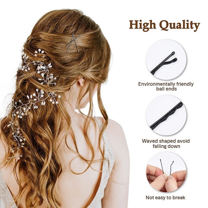 MORGLES 120Pcs Bobby Pins Black, 2Inches Bobby Hair Pins Bulk with Box for Women Girls - Image 3